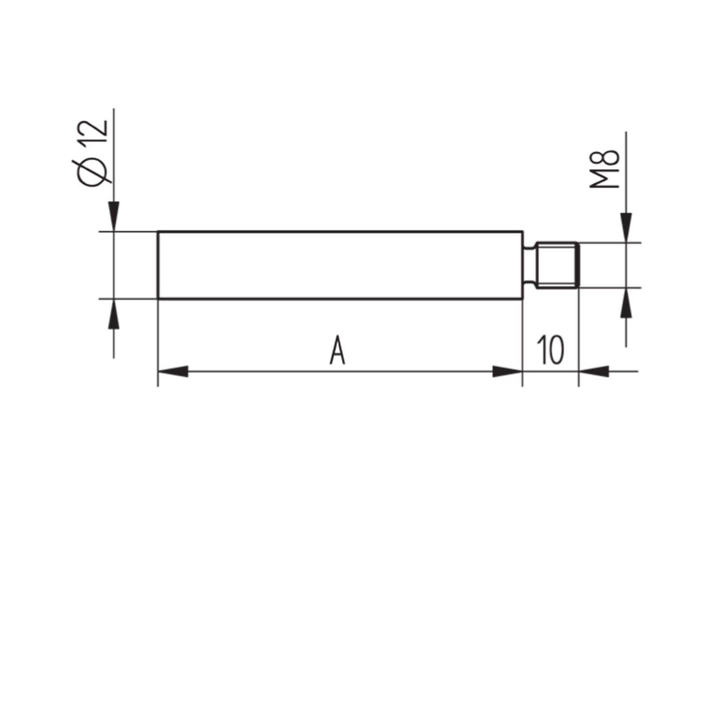 Tige Support Inox Triple - schema technique