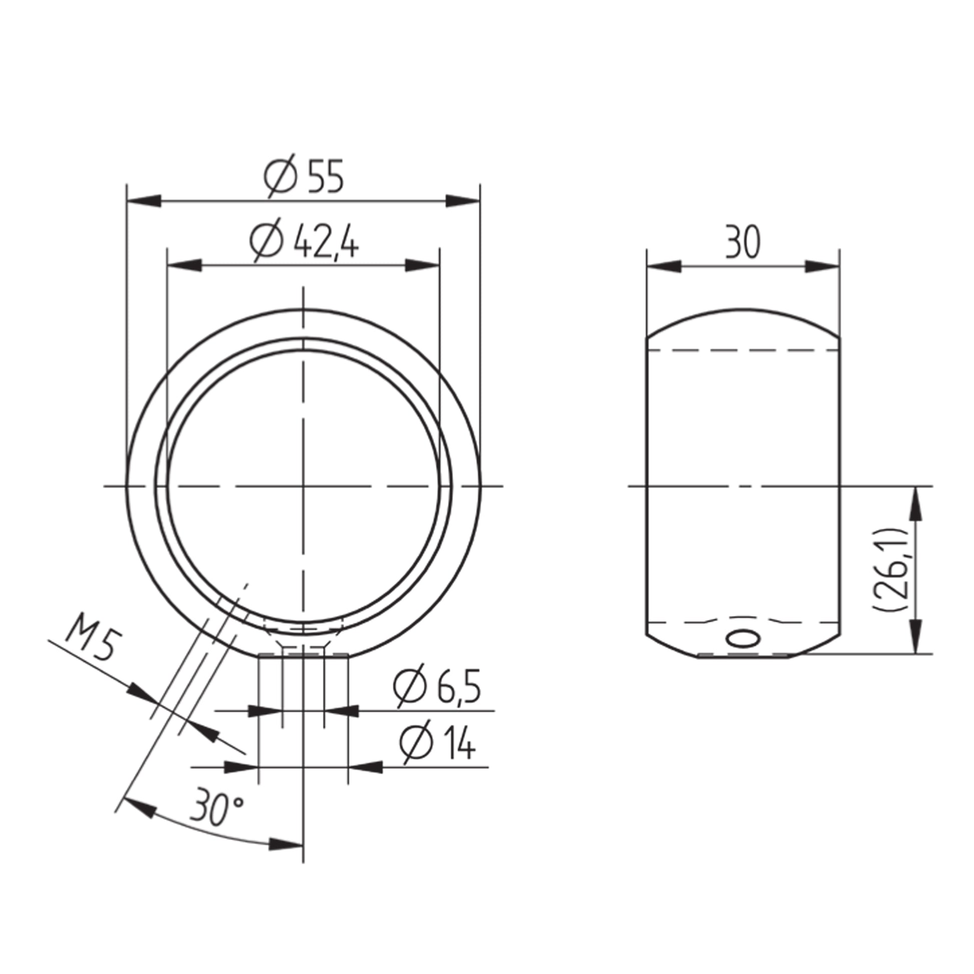 Sphère Embout Vissé Inox - schema technique