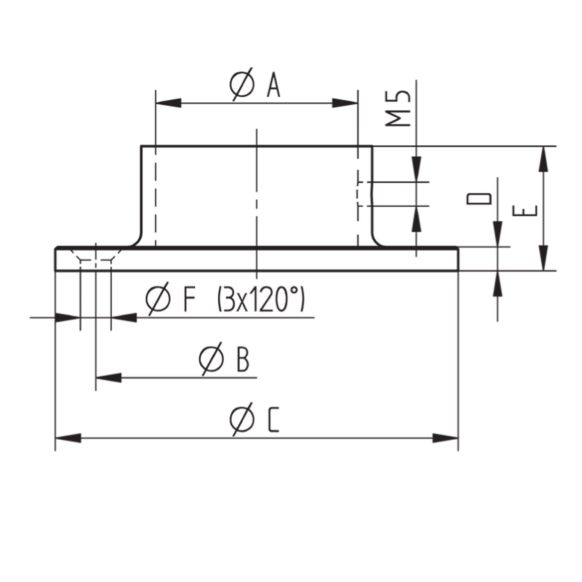 Platine d'Ancrage Inox – Ref. 27 - schema