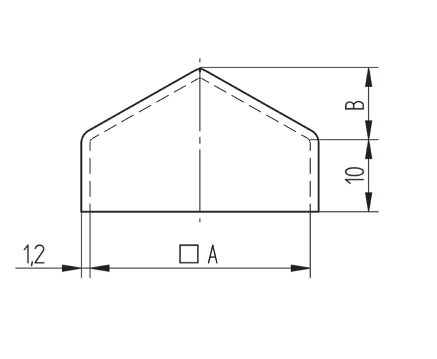 Bouchon d'Embout Pyramidal Inox - schema technique
