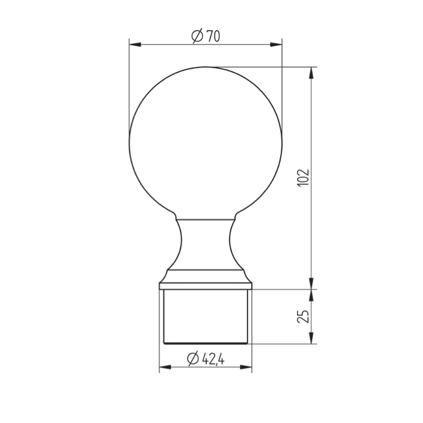 Sphère Décorative Grande Inox - schema technique