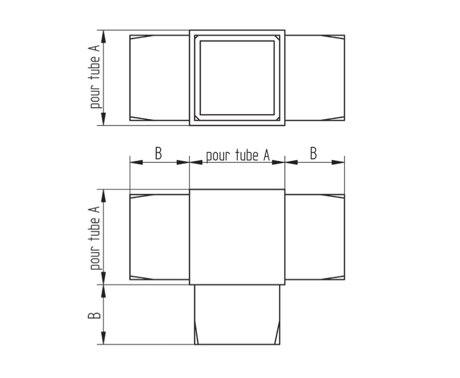 Raccord Inox – Raccord serre-câble – Ref. 42 - schema