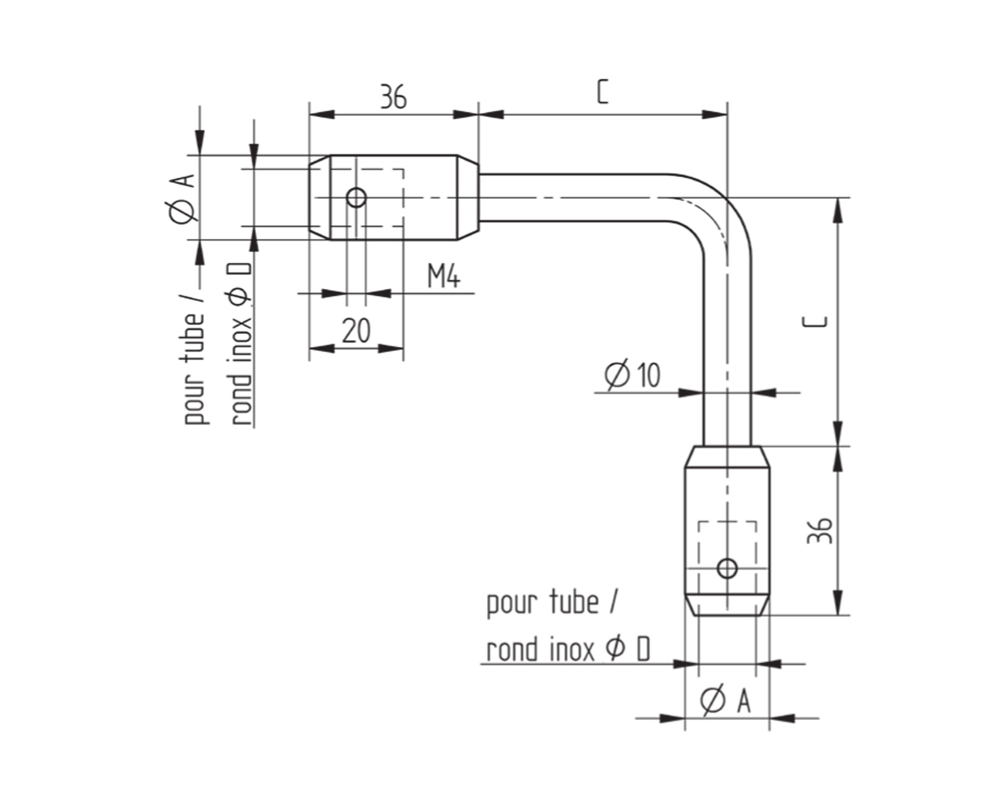 Raccord Inox – Raccord bague – Ref. 34 - schema