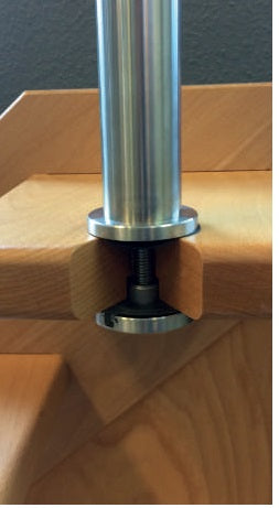Poteau d’angle inox pour escalier avec pinces à verre – Ref. 38