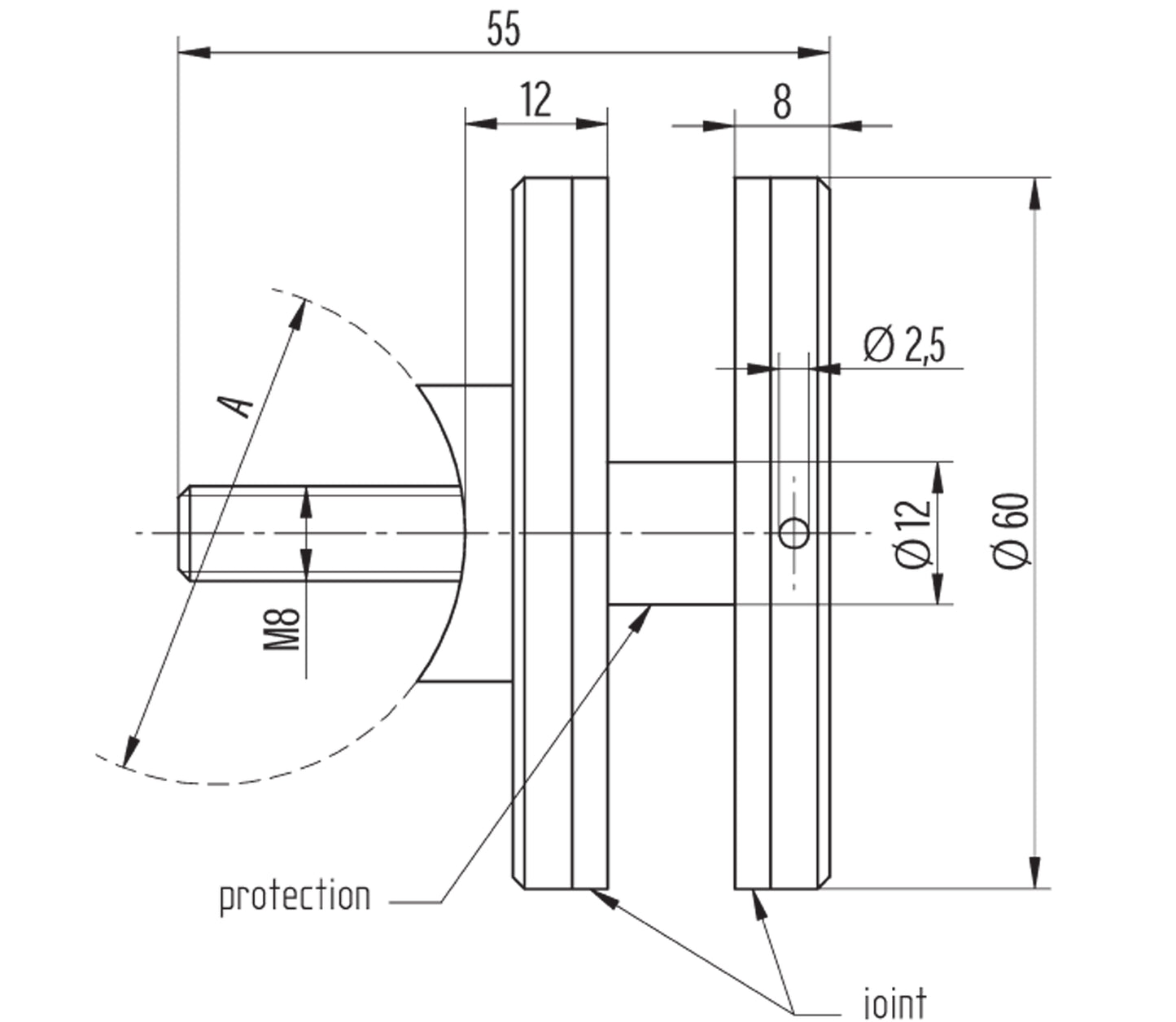 Support Verre Inox – Ref. 63 - photo secondaire