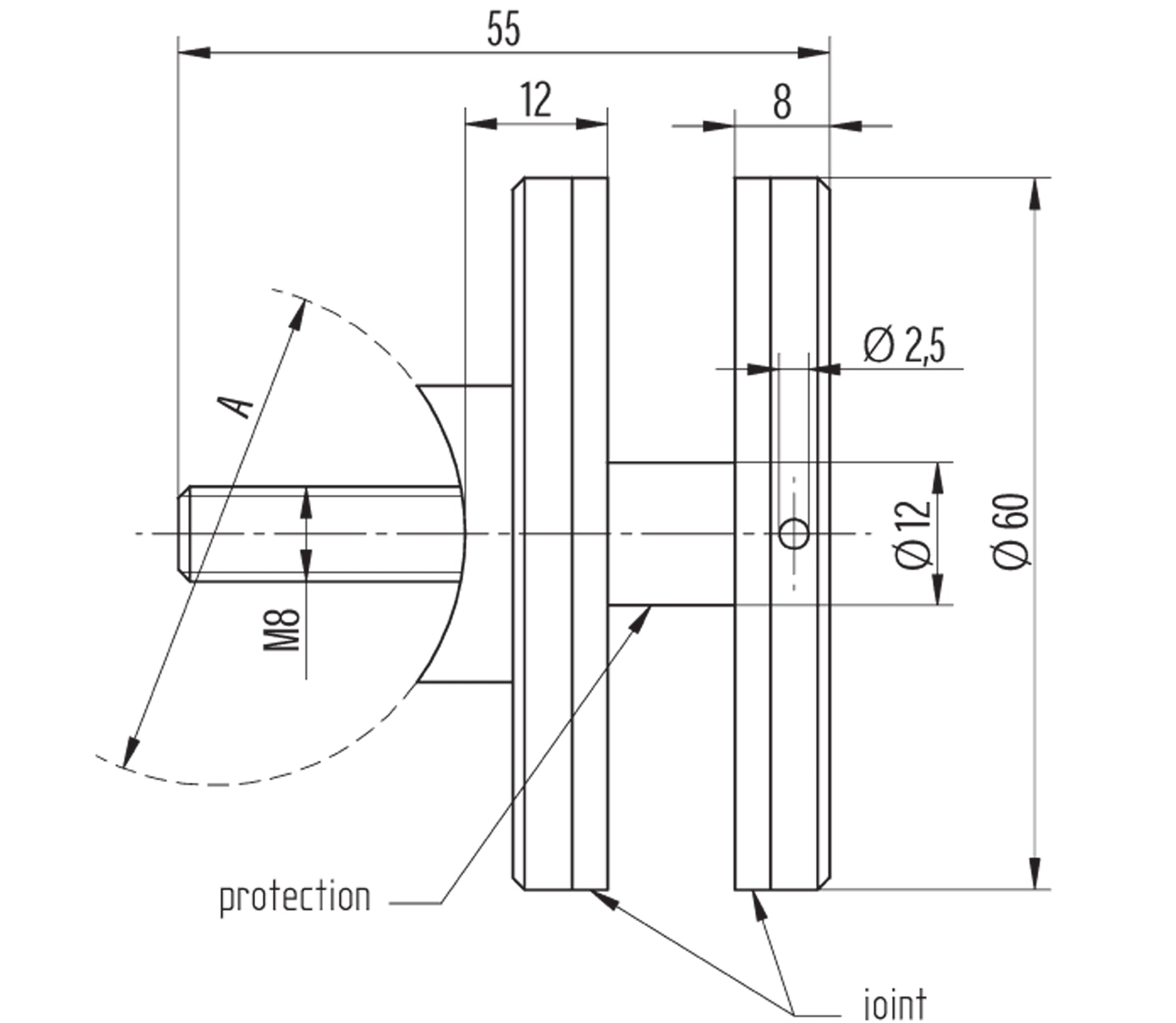 Support Verre Inox – Ref. 63 - photo secondaire