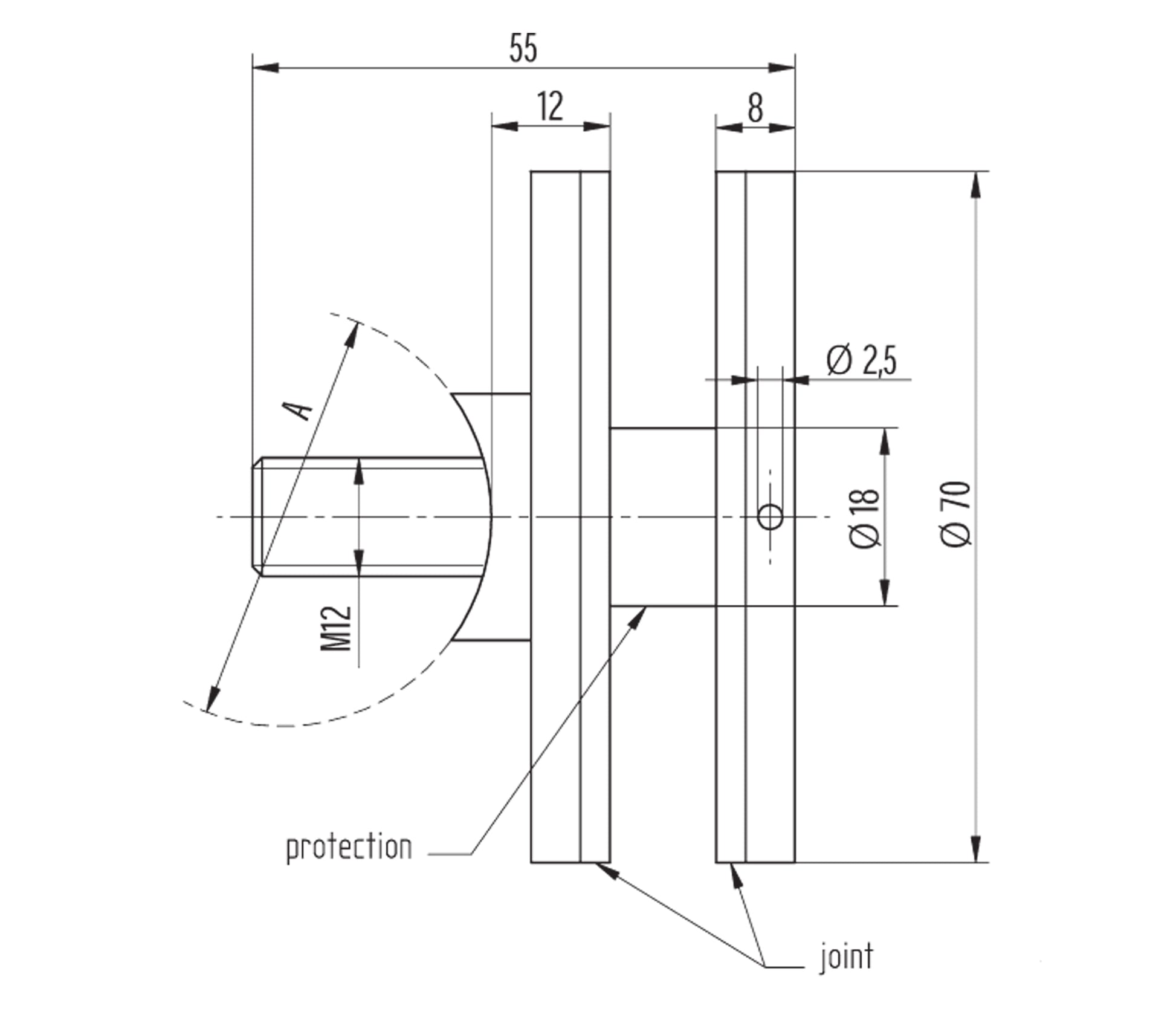 Support Verre Inox – Ref. 64 - photo secondaire